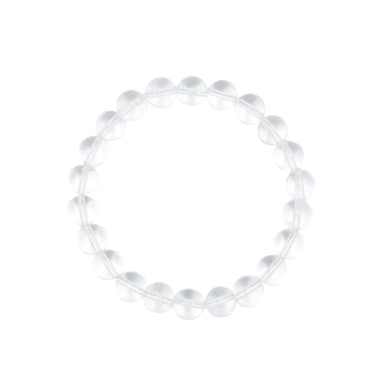 bracelet cristal de roche pierres boules 8mm