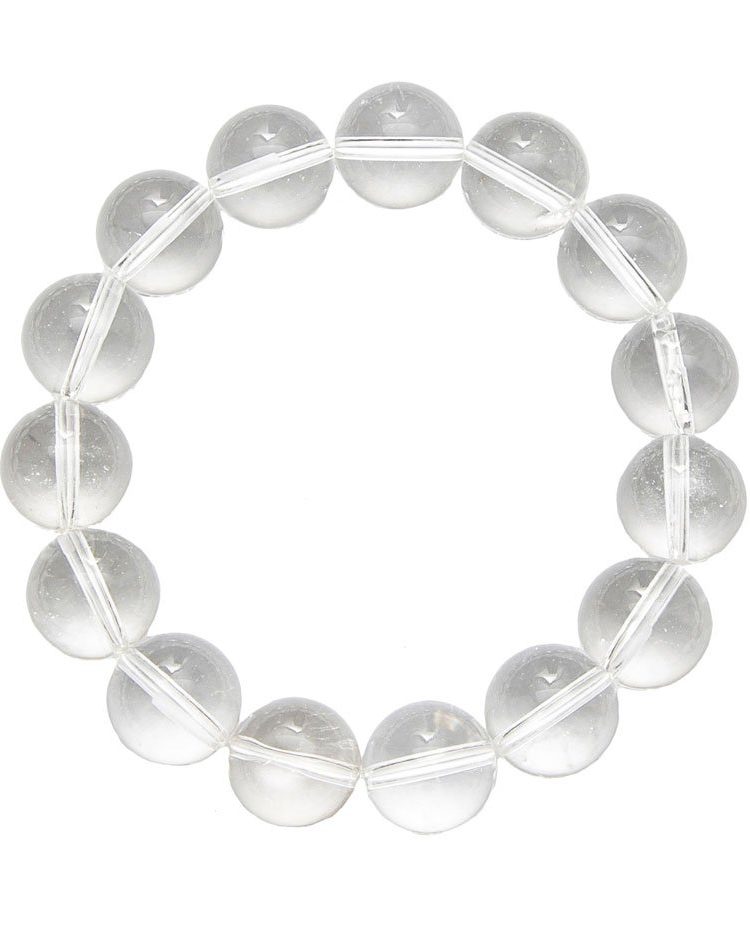 bracelet cristal de roche pierres boules 12mm