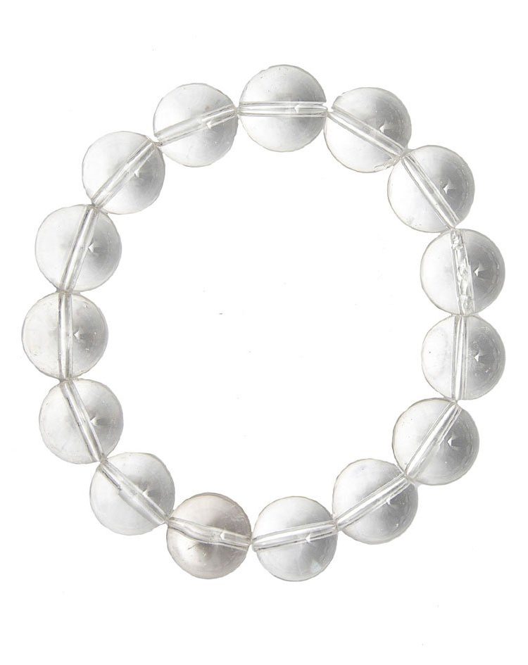 bracelet cristal de roche pierres boules 12mm