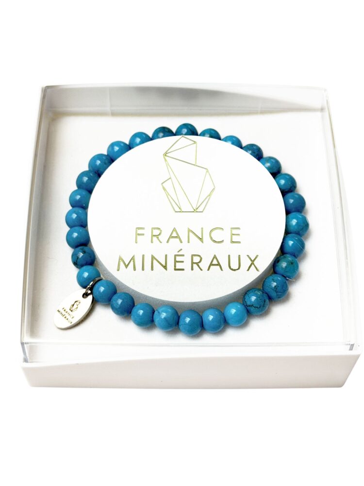 Bracelet Howlite Bleue - Perles de 6mm