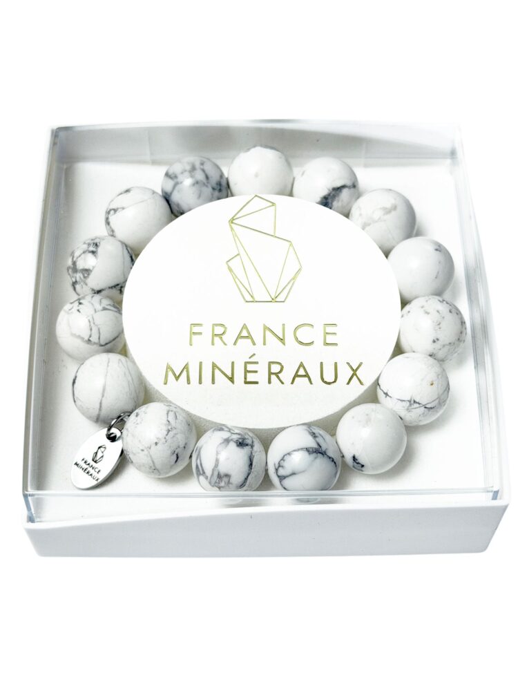 Bracelet Howlite - Perles de 12mm