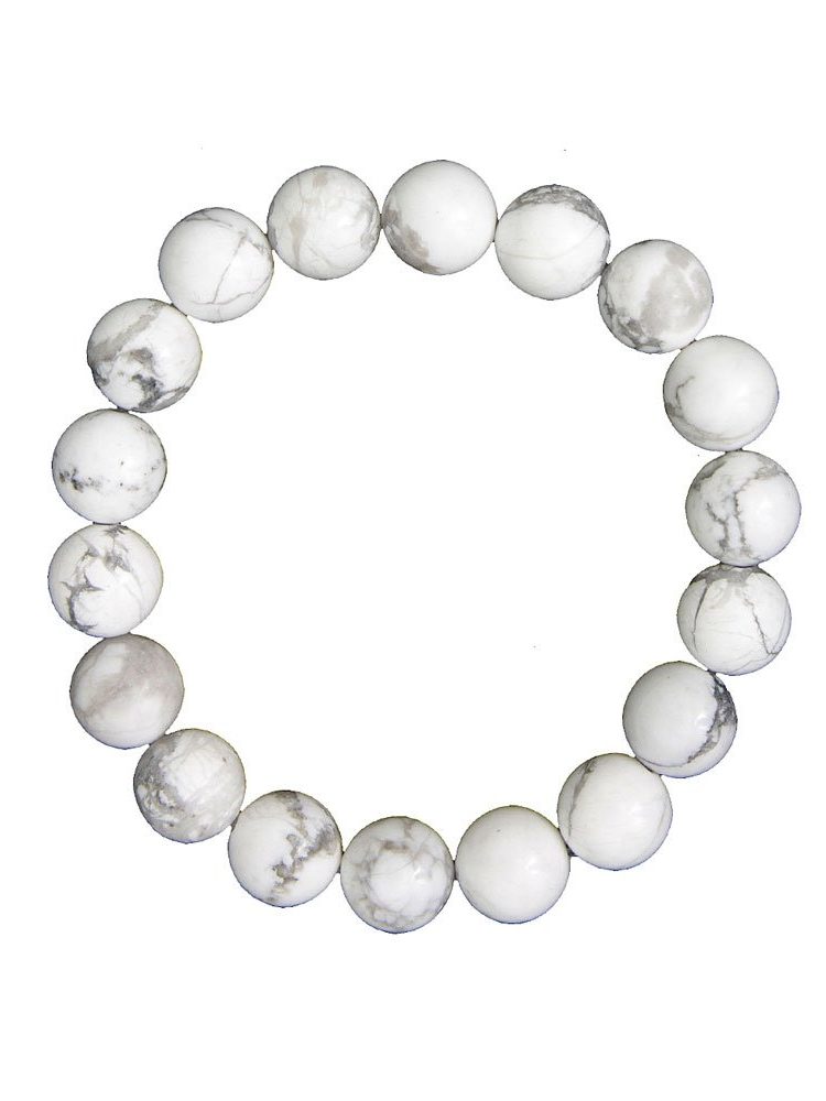 bracelet howlite pierres boules 10mm