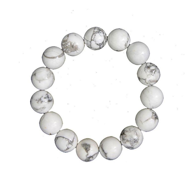 bracelet howlite pierres boules 12mm