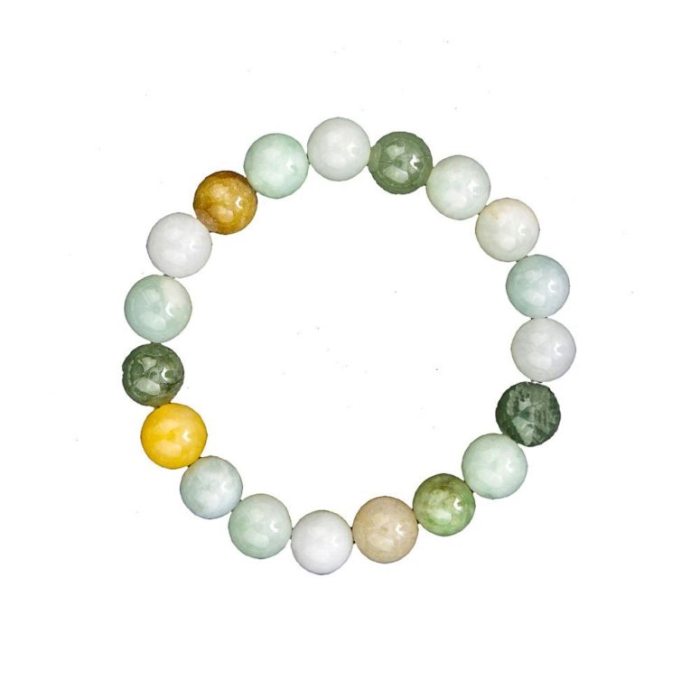 bracelet jade vert pierres boules 10mm