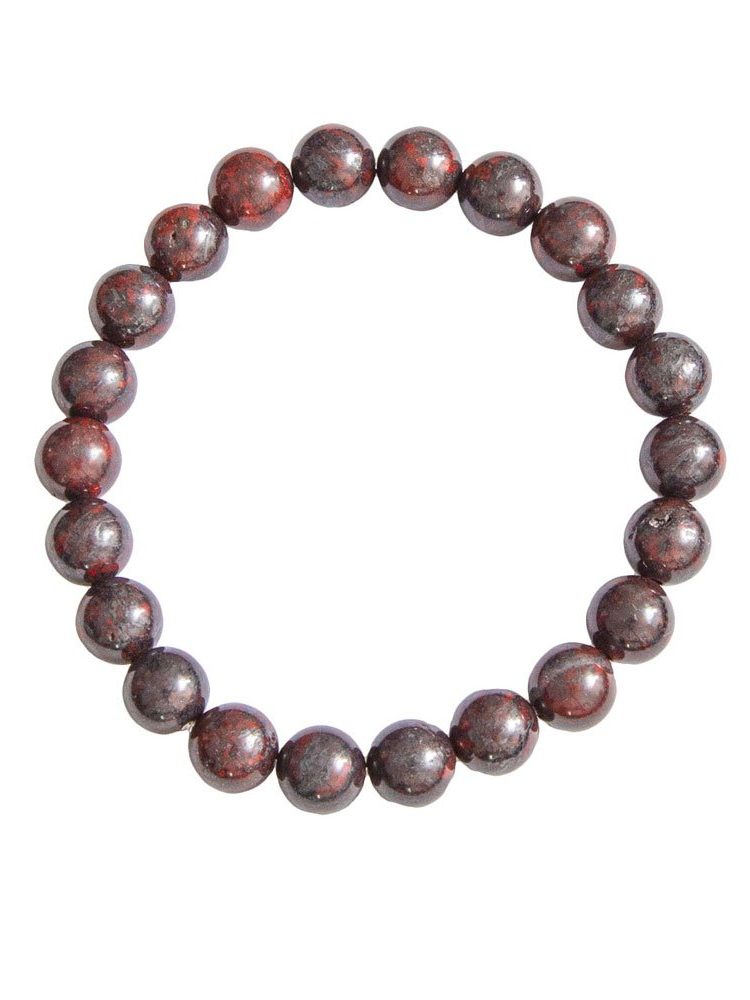 bracelet jaspe bréchique pierres boules 8mm