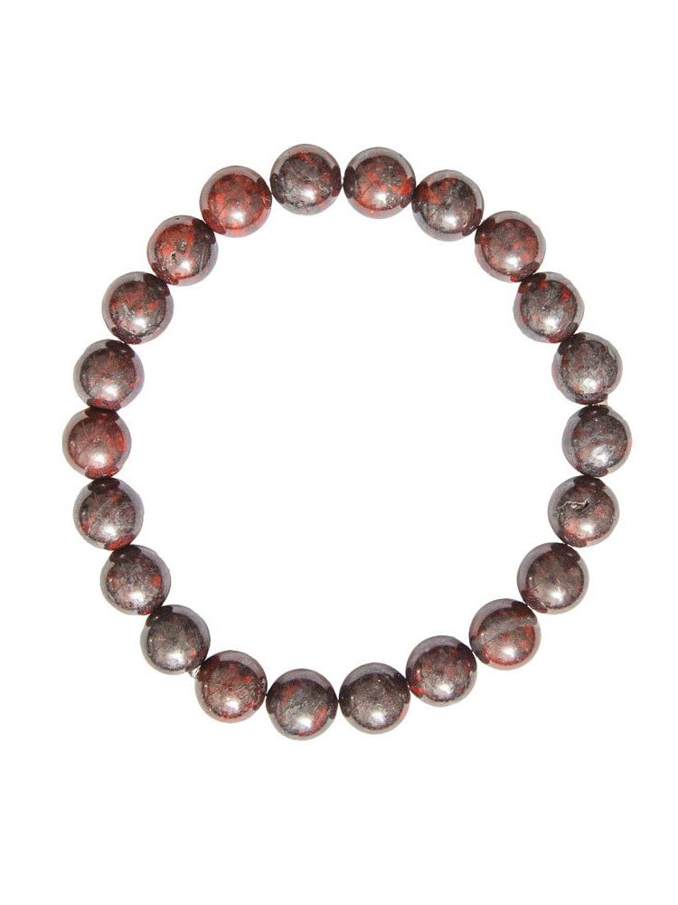 bracelet jaspe bréchique pierres boules 8mm