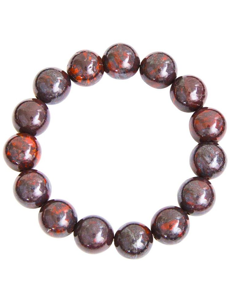 bracelet jaspe bréchique pierres boules 12mm