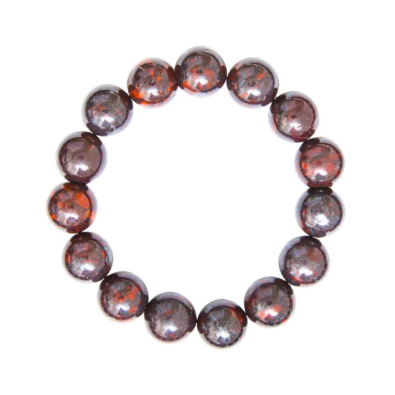 bracelet jaspe bréchique pierres boules 12mm