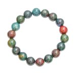 bracelet jaspe héliotrope pierres boules 10mm