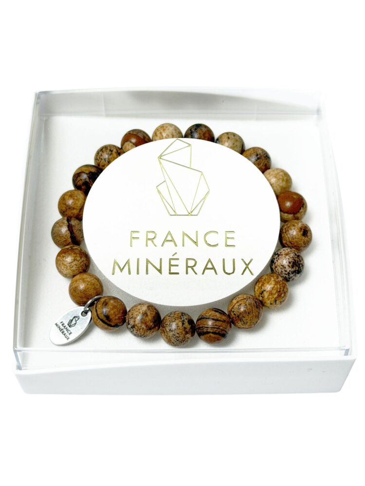 Bracelet Jaspe Paysage - Perles de 8mm