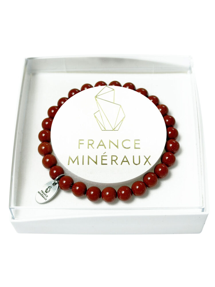 Bracelet Jaspe Rouge - Perles de 6mm