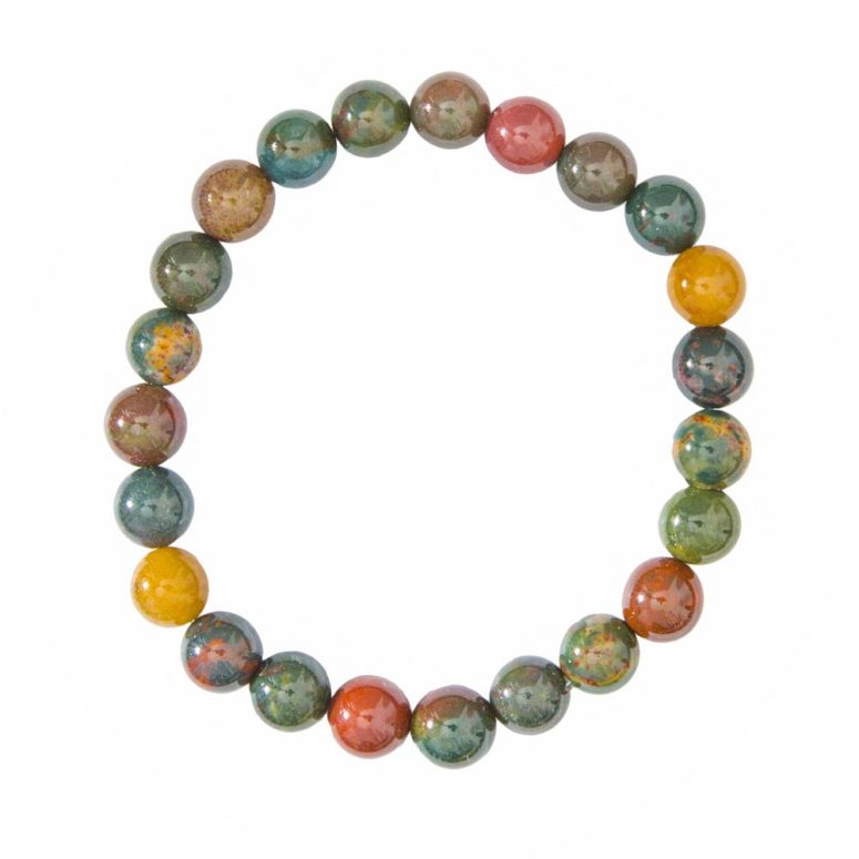 bracelet jaspe sanguin 8mm