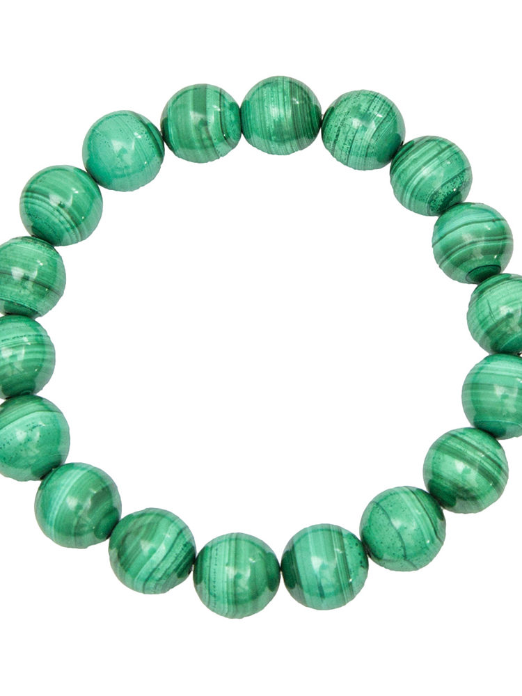 bracelet malachite pierres boules 10mm