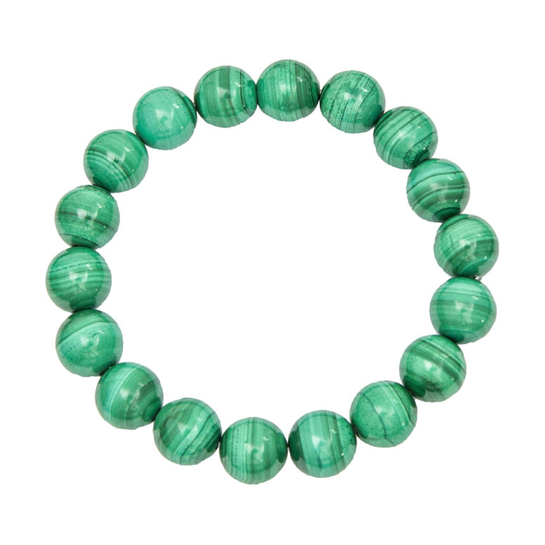 bracelet malachite pierres boules 10mm