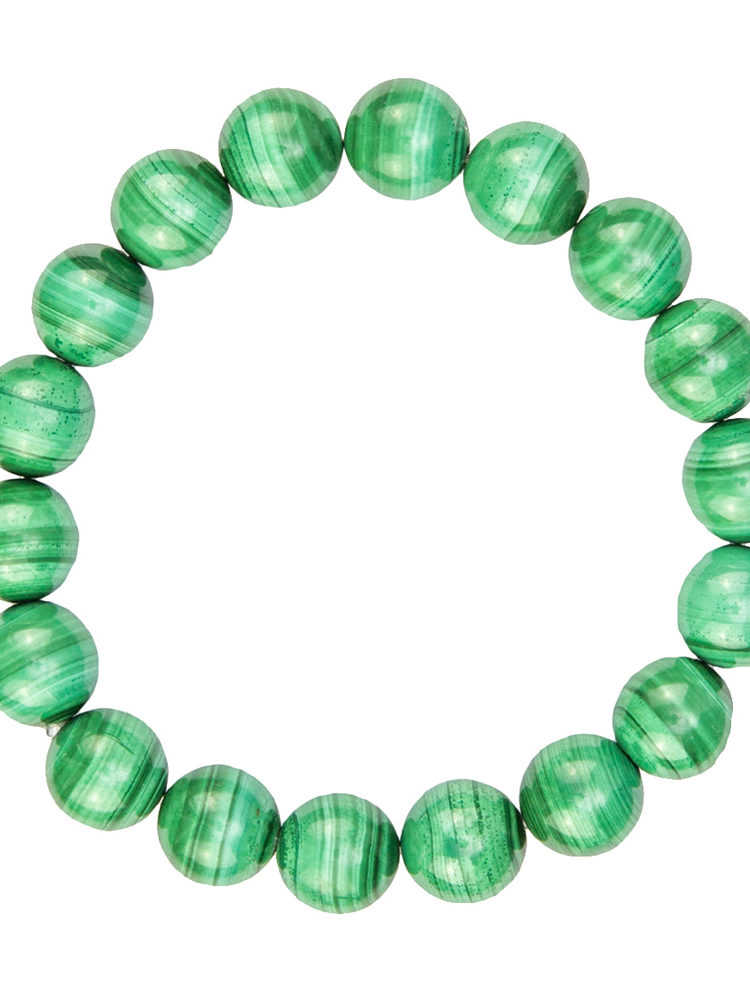 bracelet malachite pierres boules 10mm