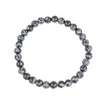 bracelet obsidienne flocon de neige pierres boules 6mm