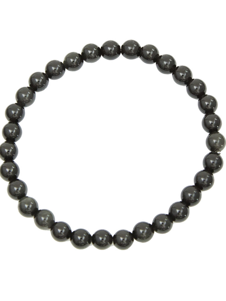 bracelet obsidienne noire pierres boules 6mm