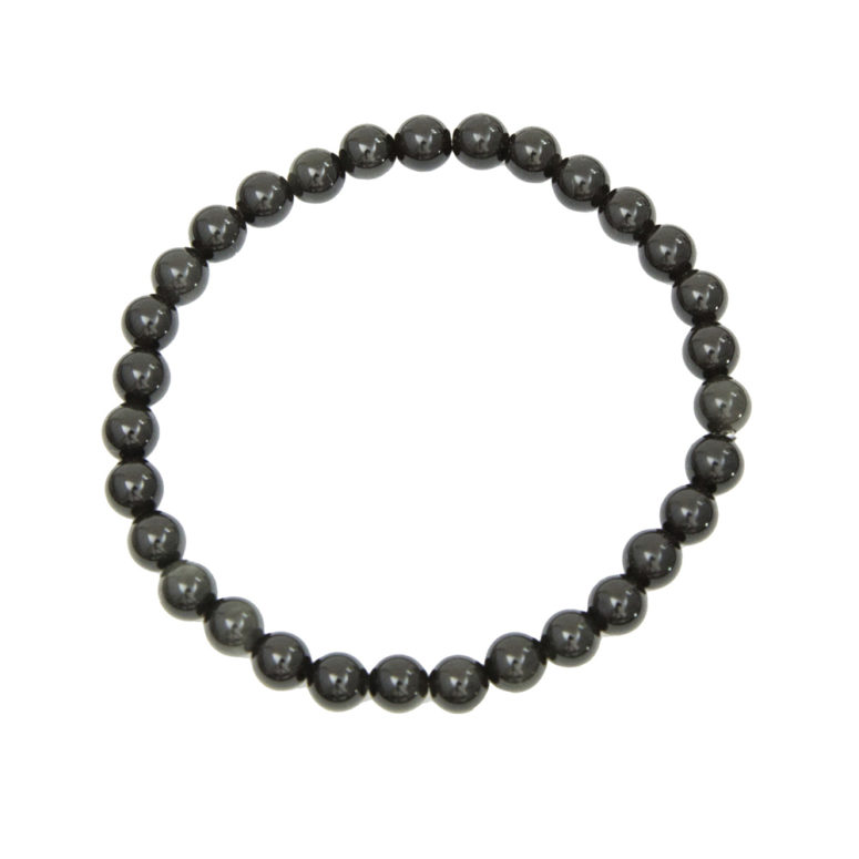 bracelet obsidienne noire pierres boules 6mm