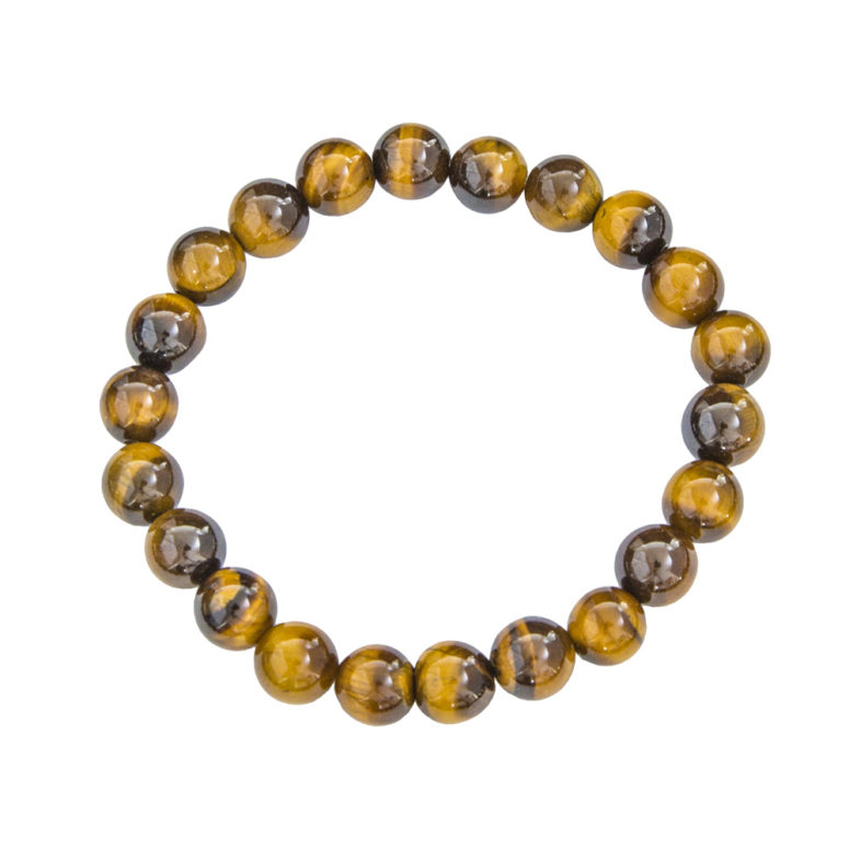 bracelet oeil de tigre pierres boules 8mm