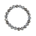 bracelet obsidienne flocon de neige pierres boules 8mm