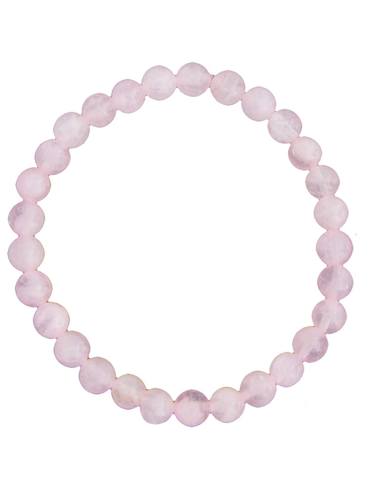 bracelet quartz rose pierres boules 6mm