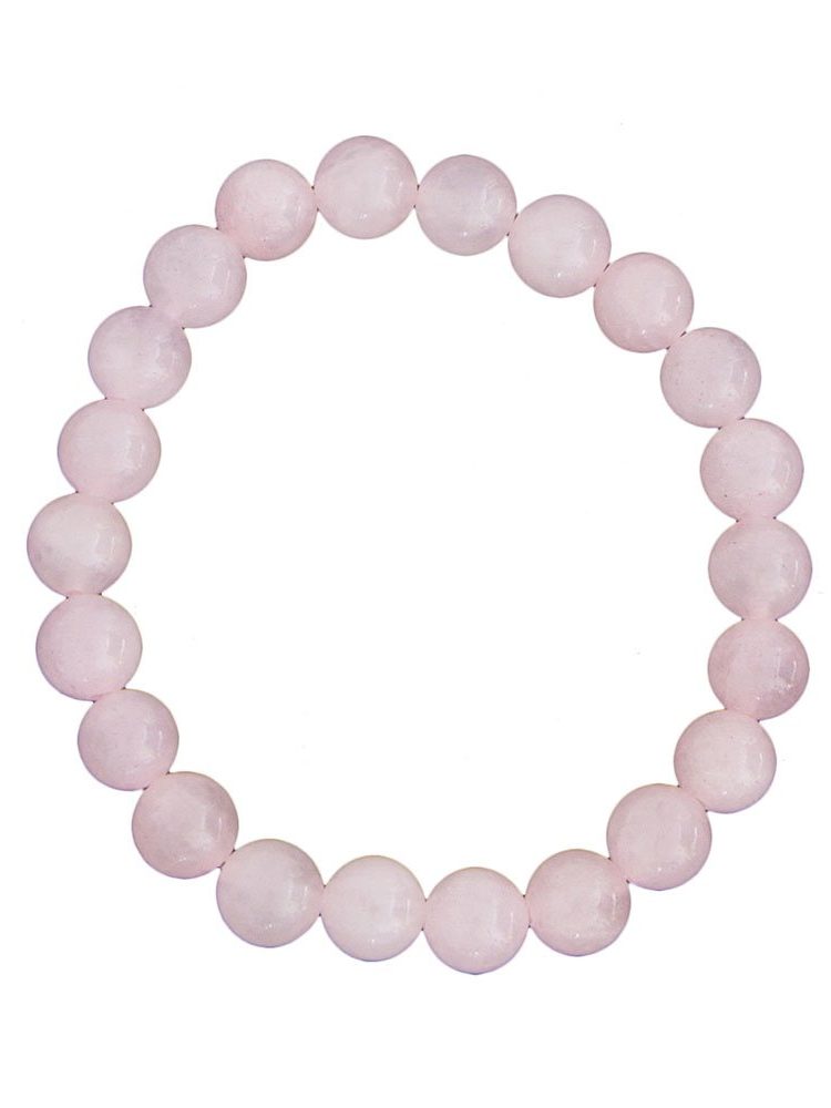 bracelet quartz rose pierres boules 8mm