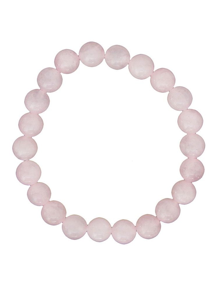 bracelet quartz rose pierres boules 8mm