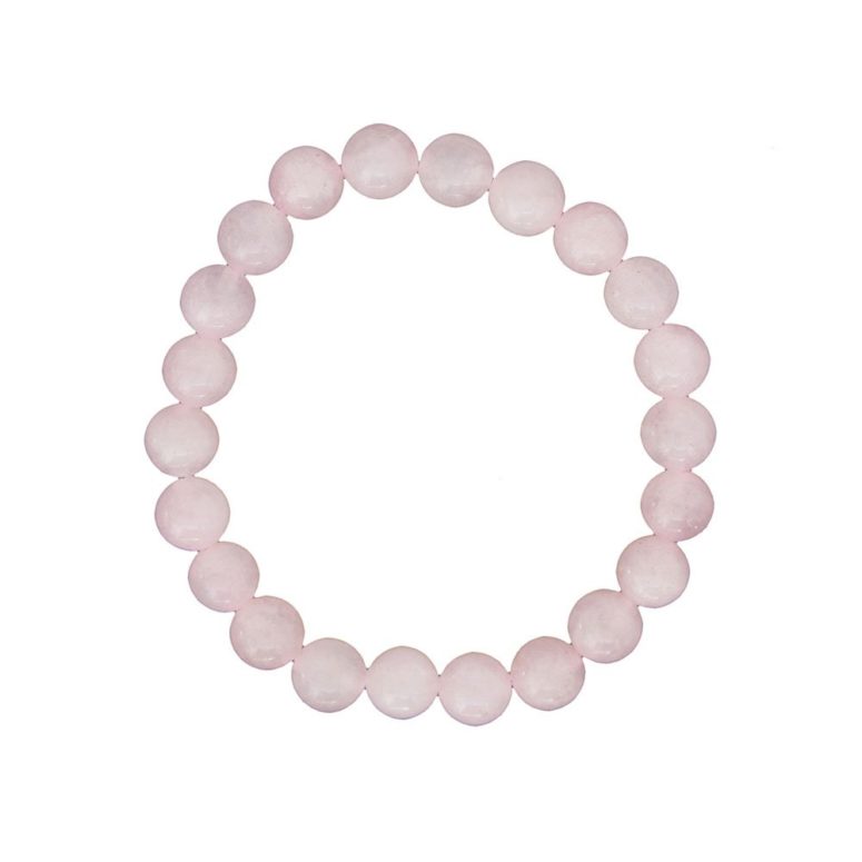 bracelet quartz rose pierres boules 8mm