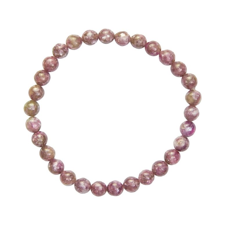 bracelet tourmaline rose pierres boules 6mm