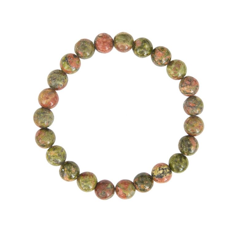 bracelet unakite pierres boules 8mm