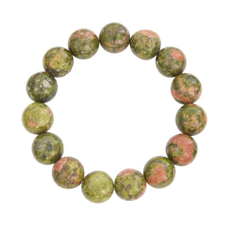 bracelet unakite pierres boules 12mm