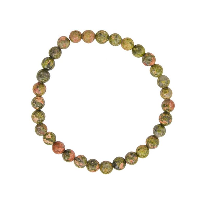 Bracelet unakite pierres boules 6mm