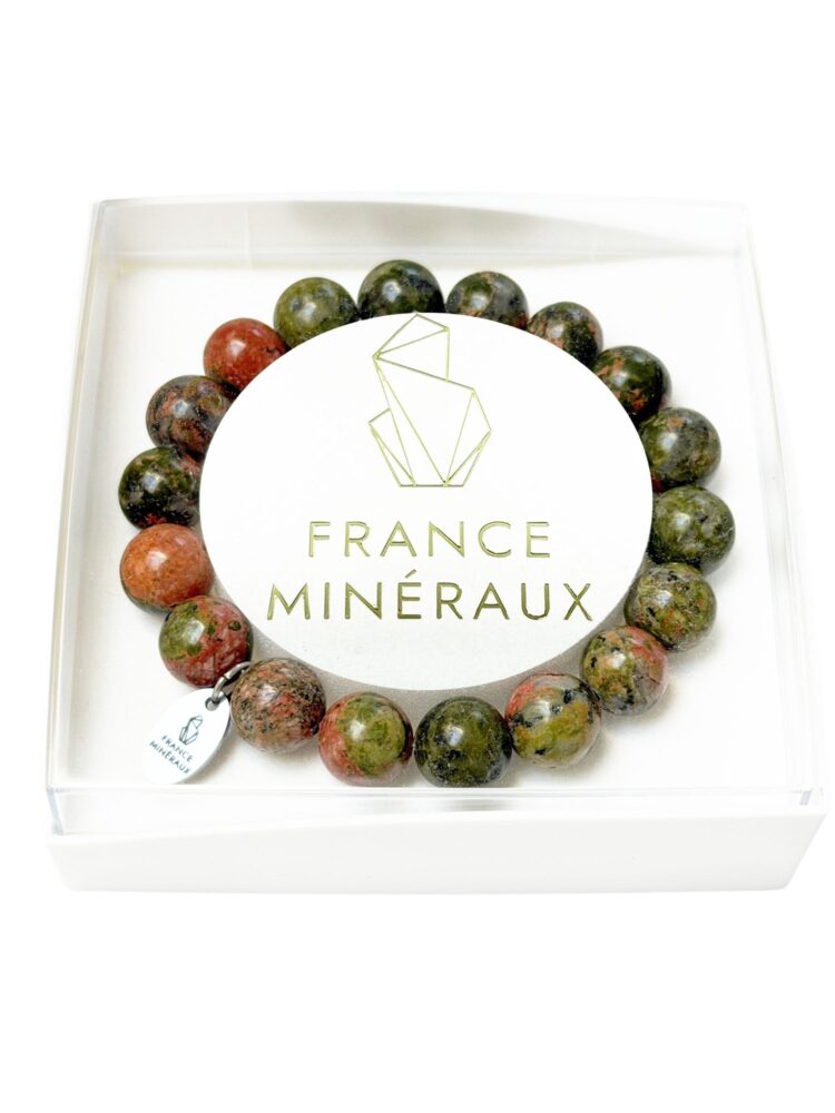 Bracelet Épidote - Perles de 10mm