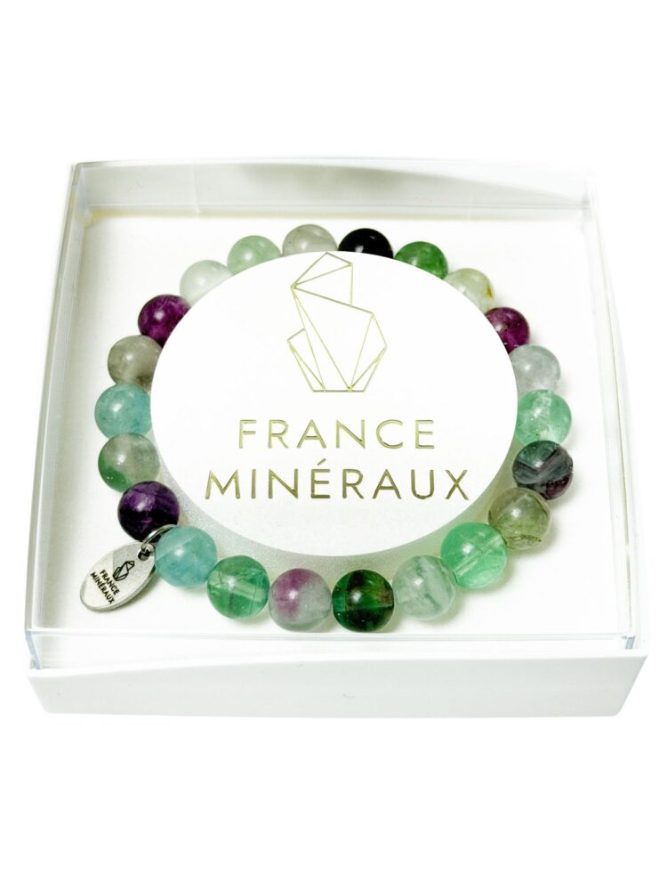 Bracelet Fluorite Multicolore - Perles de 8mm