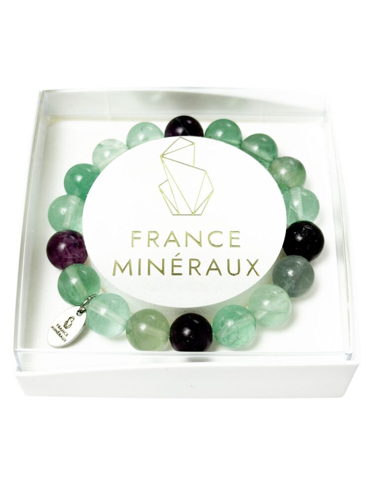 Bracelet Fluorite Multicolore - Perles de 10mm