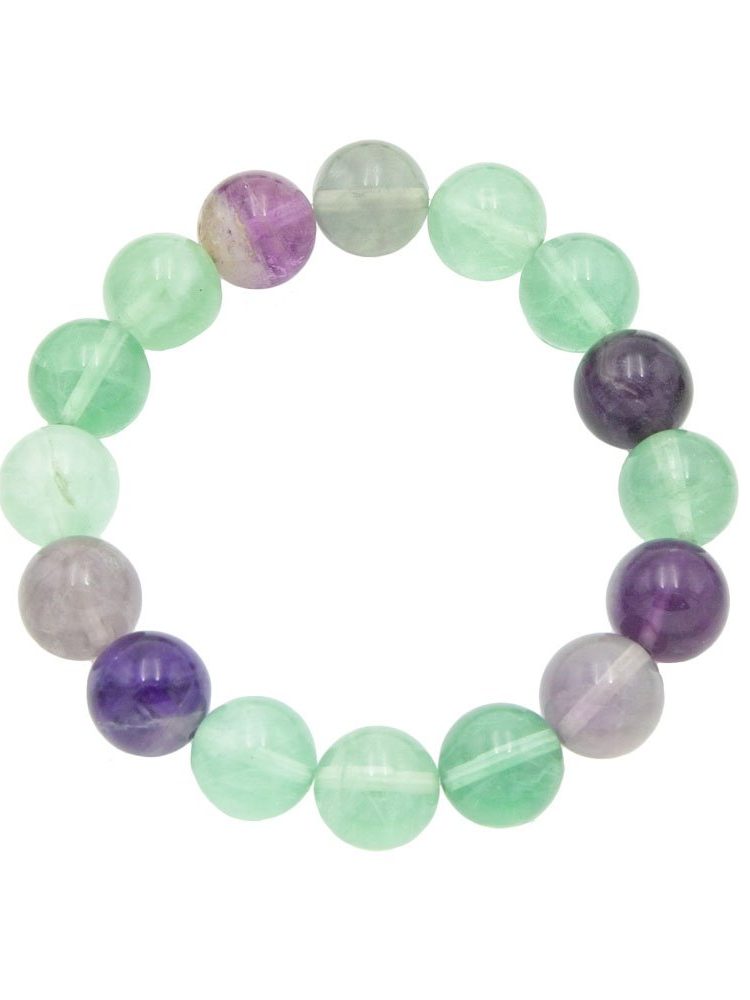 bracelet fluorite multicolore pierres boules 12mm