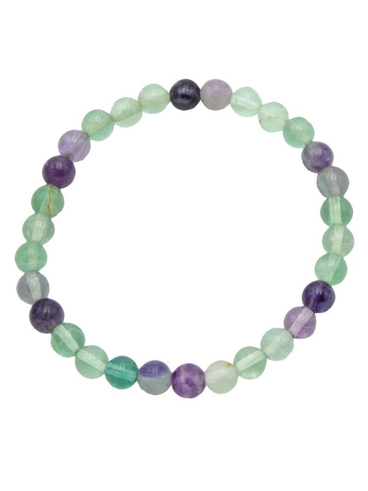 bracelet fluorite multicolore pierres boules 6mm