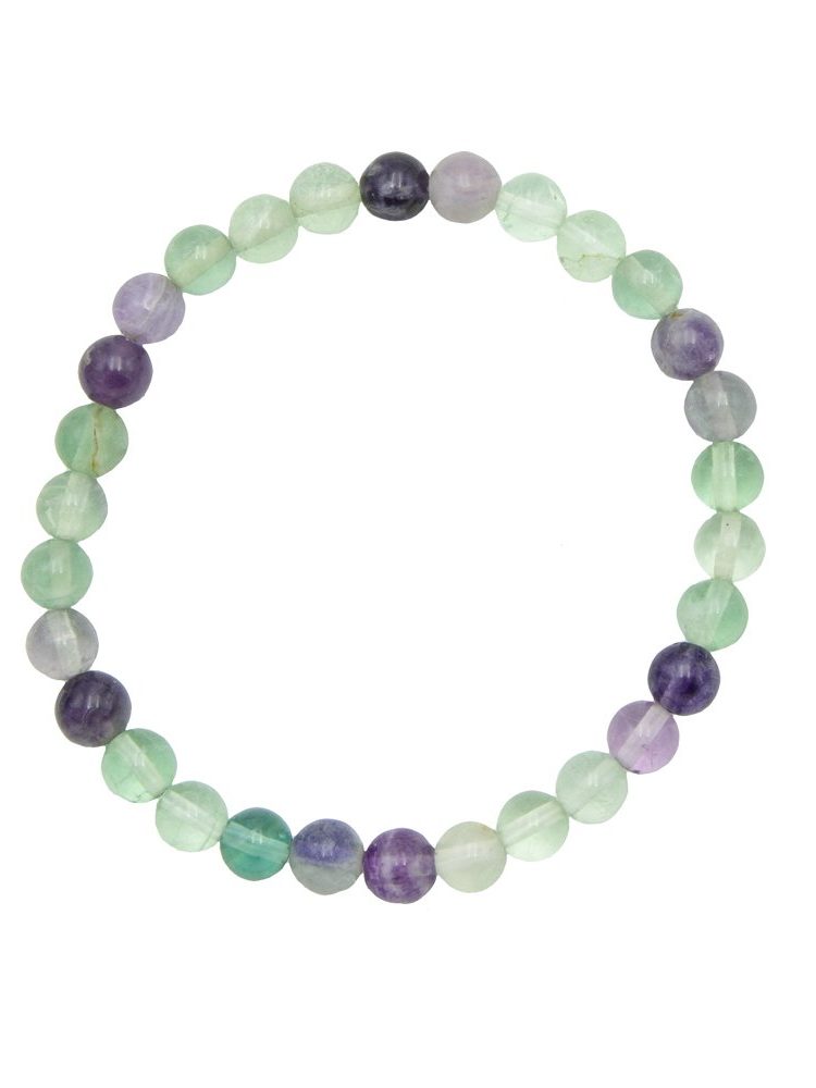 bracelet fluorite multicolore pierres boules 6mm