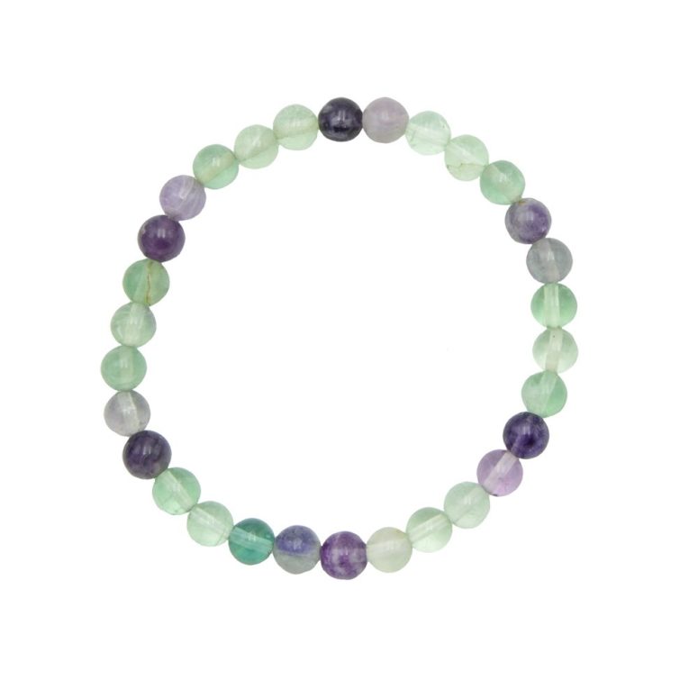 bracelet fluorite multicolore pierres boules 6mm