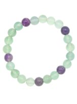 bracelet fluorite multicolore pierres boules 8mm