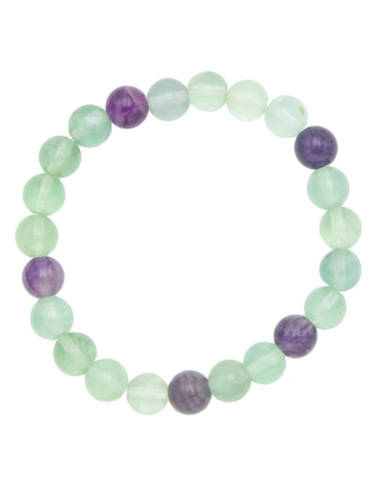 bracelet fluorite multicolore pierres boules 8mm