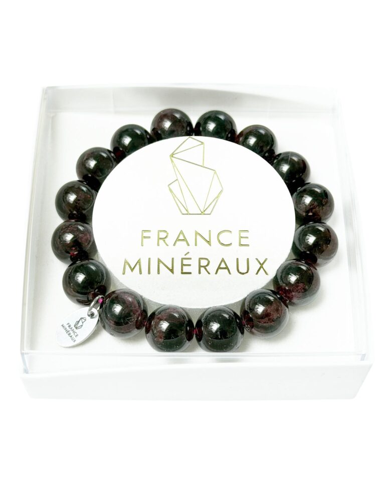 Bracelet Grenat Rouge - Perles de 12mm