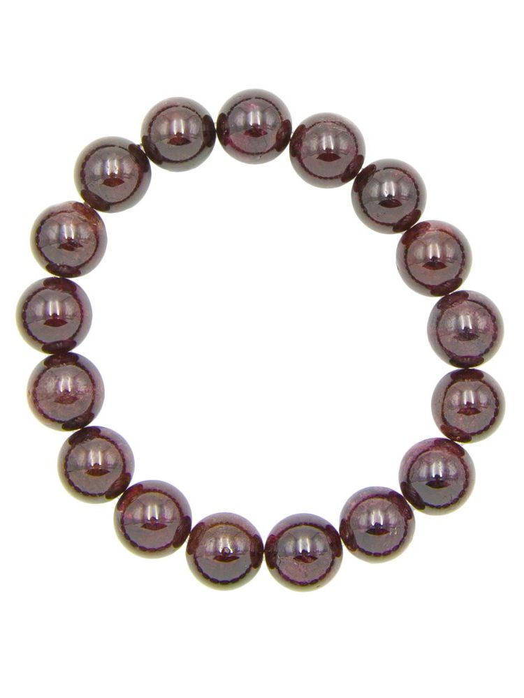 bracelet grenat rouge pierres boules 10mm