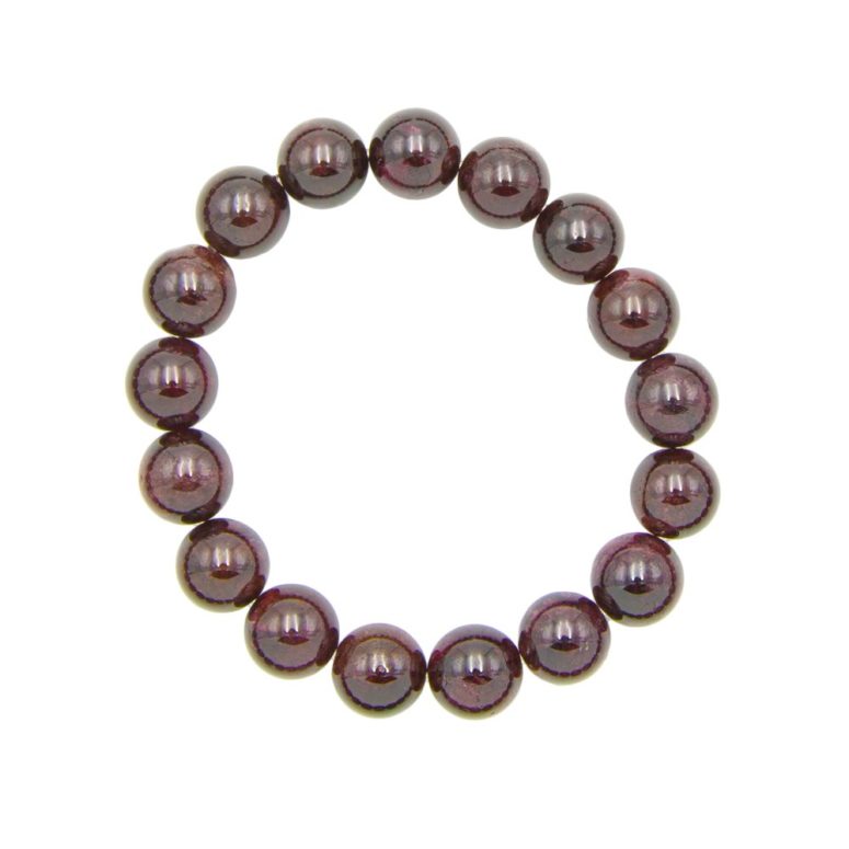 bracelet grenat rouge pierres boules 10mm