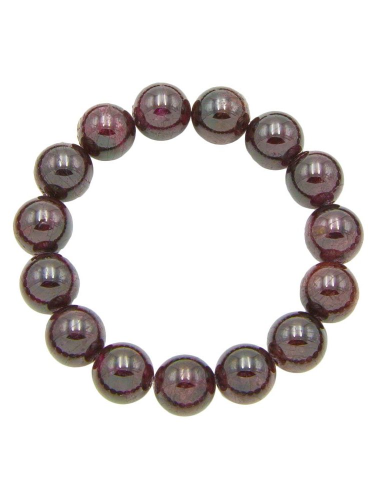 bracelet grenat rouge pierres boules 12mm