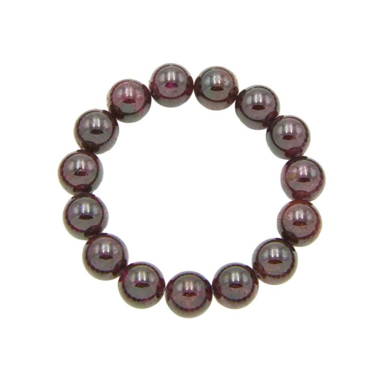 bracelet grenat rouge pierres boules 12mm