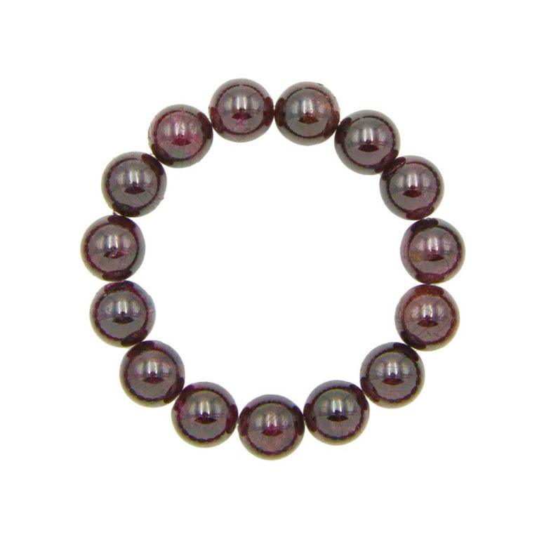 bracelet grenat rouge pierres boules 12mm