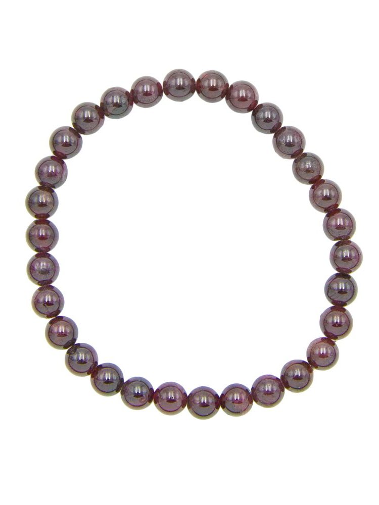 bracelet grenat rouge pierres boules 6mm