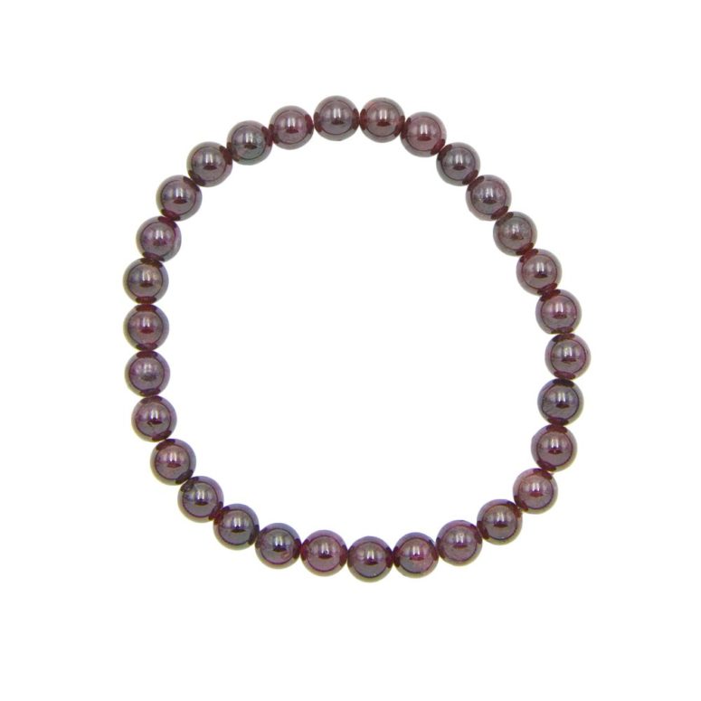 bracelet grenat rouge pierres boules 6mm