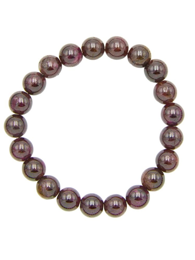 bracelet grenat rouge pierres boules 8mm